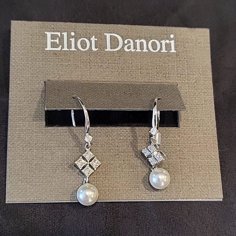 Eliot Danori | Cubic Zirconia & Faux Pearl Earrings ♡NWT
